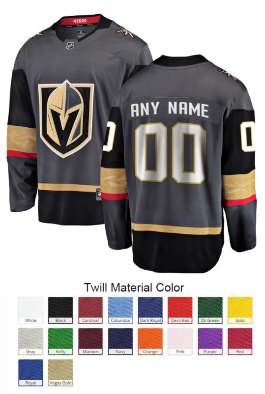 2pcs Adult Size Vegas Golden Knights Custom Letter and Number Kits Material Twill